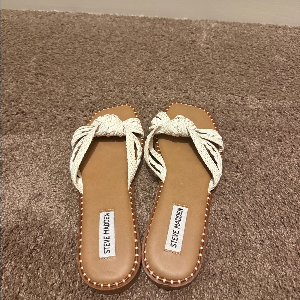 Steve Madden Women's Cream Braided Sandals